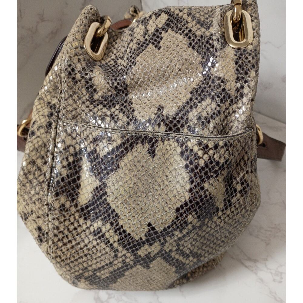 MICHAEL KORS Python Embossed Leather Shoulder Bag… - image 4